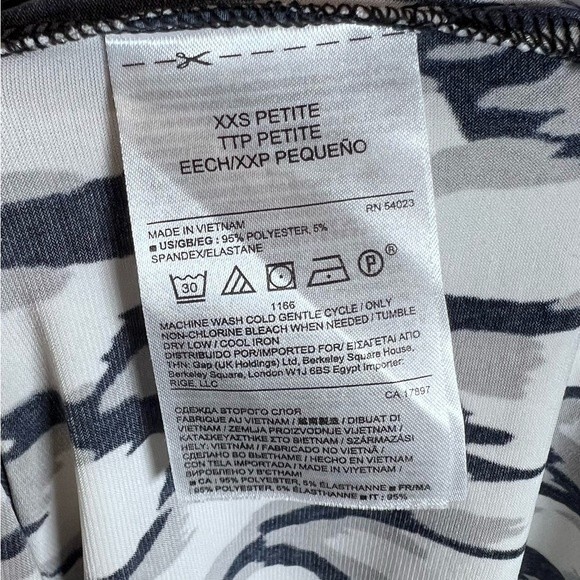 Banana Republic white gray and black abstract print Henley shirt dress size XXSP - Picture 5 of 5